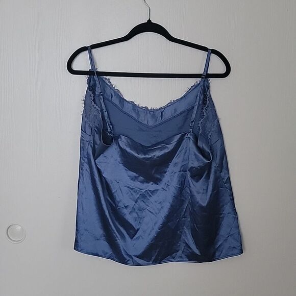 Dusty blue lace satin camisole - Picture 3 of 4
